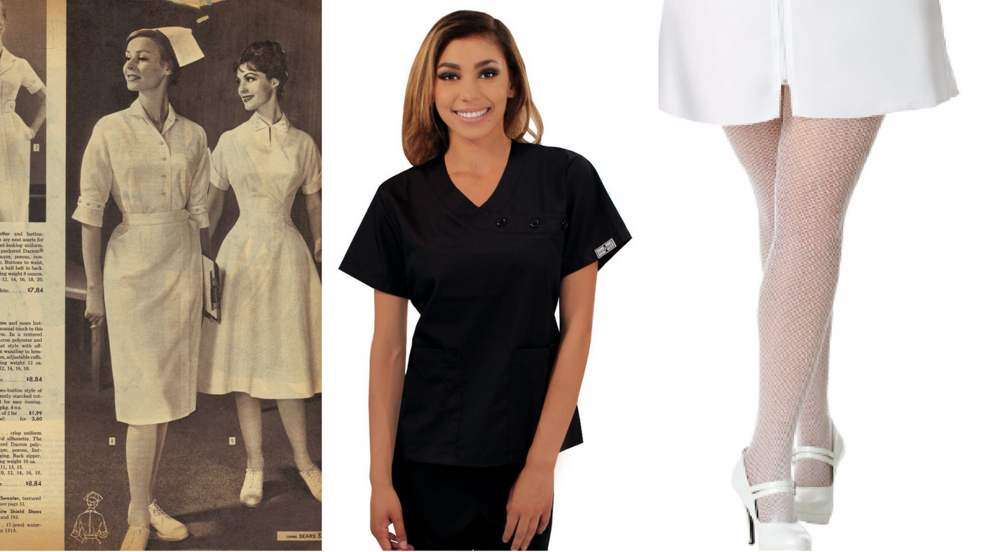 Why do nurses wear trousers instead of stockings, like they used to