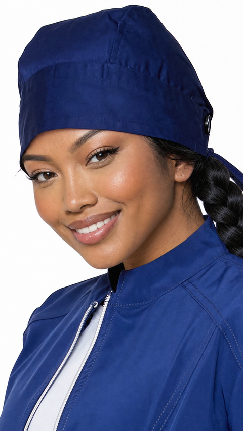 Nurse Skull Cap Hat with Mask Extending Buttons
