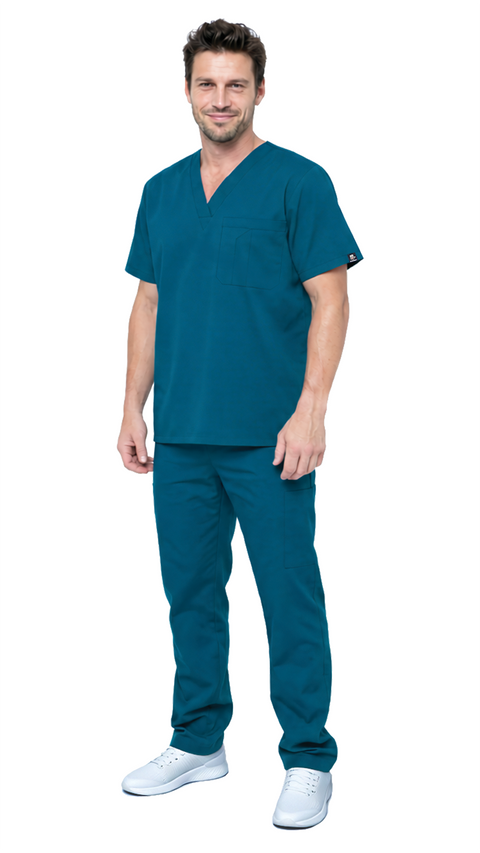 Men's 7 Pocket Soft Stretch Uniform Scrubs - Style ST101 - Dress A Med