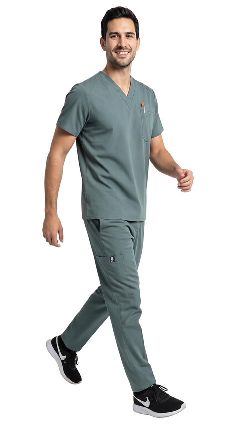 Men's 7 Pocket Soft Stretch Uniform Scrubs - Style ST101 - Dress A Med