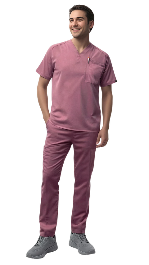 Men's 7 Pocket Soft Stretch Uniform Scrubs - Style ST101 - Dress A Med