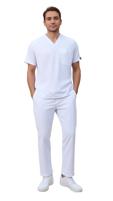 Men's 7 Pocket Soft Stretch Uniform Scrubs - Style ST101 - Dress A Med