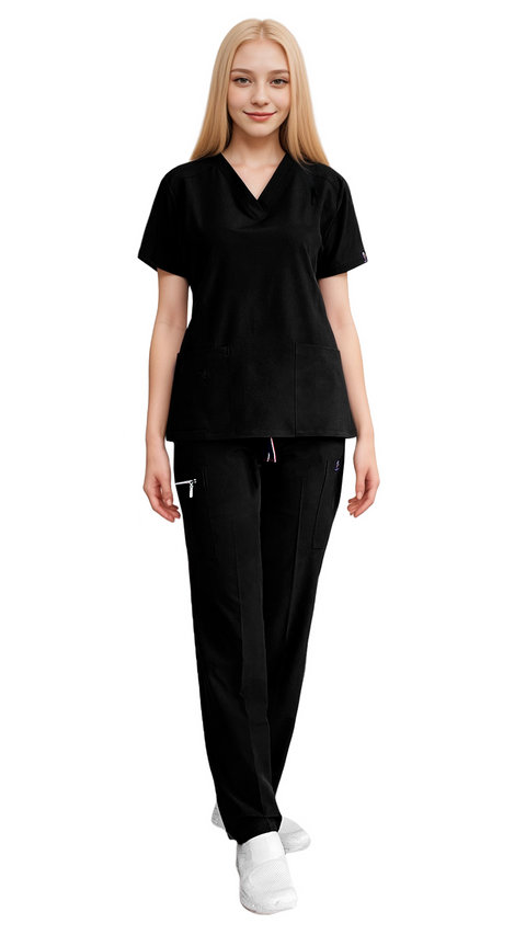 Women's Gentle Stretch Slim Fit Zipper Set - Style ST88 - Dress A Med