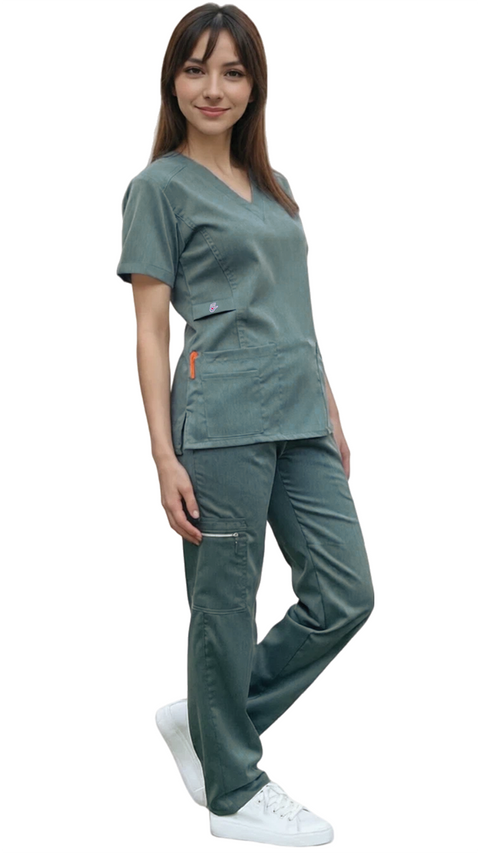 Women's Gentle Stretch Slim Fit Zipper Set - Style ST88