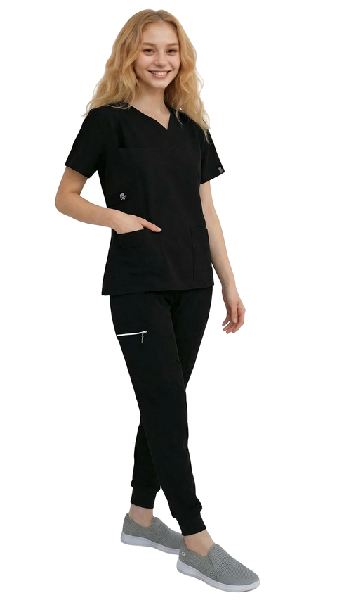 Women's Stretch Slim Fit Zipper Jogger Uniform - Style ST88-JR