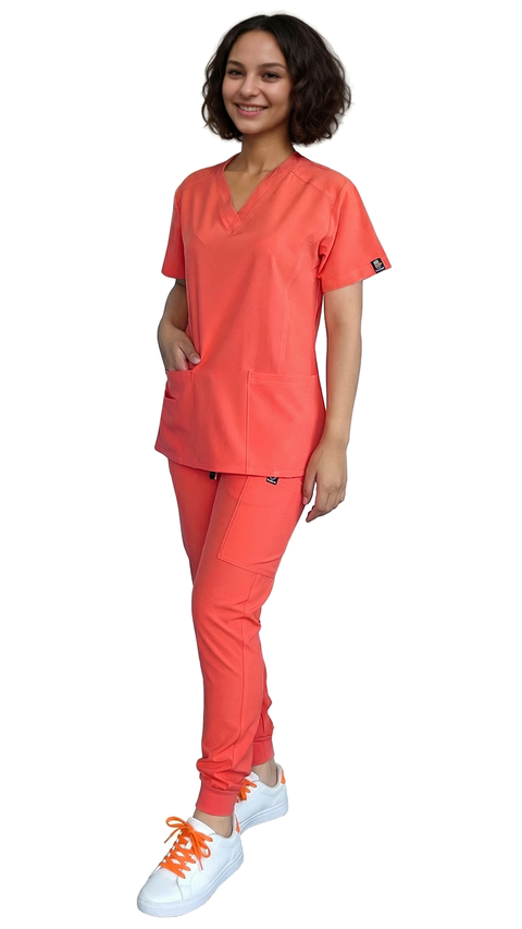 Women's Stretch Slim Fit Zipper Jogger Uniform - Style ST88-JR