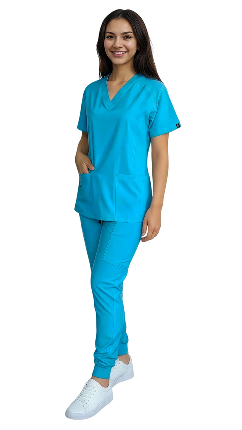 Women's Stretch Slim Fit Zipper Jogger Uniform - Style ST88-JR