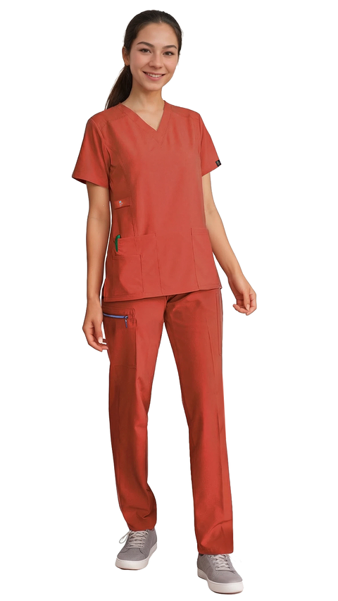 Women's Gentle Stretch Slim Fit Zipper Set - Style ST88 - Dress A Med