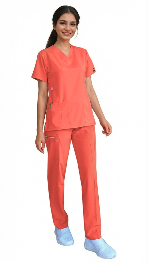 Women's Gentle Stretch Slim Fit Zipper Set - Style ST88 - Dress A Med