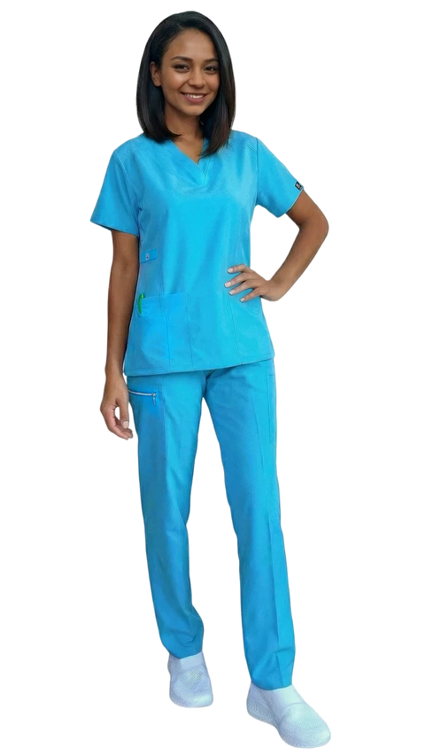 Women's Gentle Stretch Slim Fit Zipper Set - Style ST88 - Dress A Med