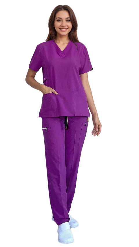 Women's Gentle Stretch Slim Fit Zipper Set - Style ST88 - Dress A Med
