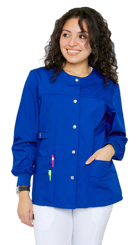 Women's Snap Jacket Warm Up Uniform Scrub - Dress A Med