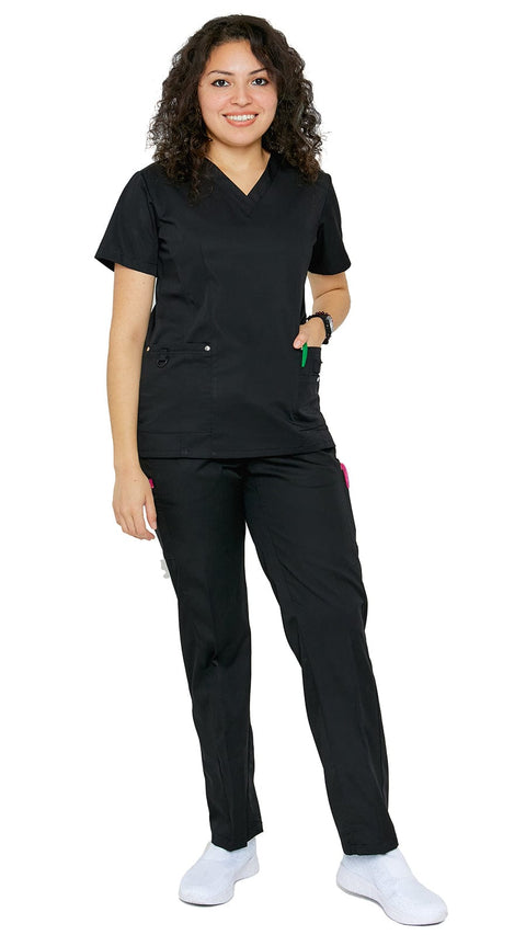 Women's 11 Pocket Slim Fit Uniform Scrubs - Style 408 - Dress A Med