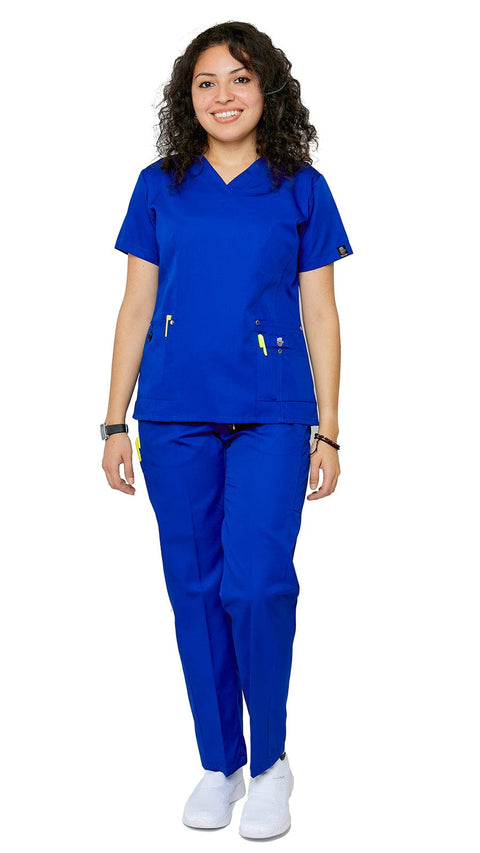 Women's 11 Pocket Slim Fit Uniform Scrubs - Style 408 - Dress A Med