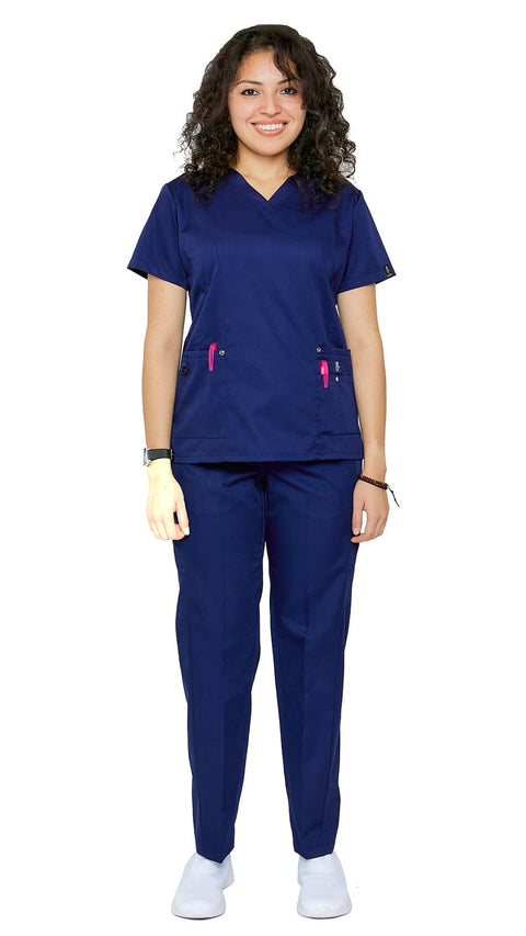 Women's 11 Pocket Slim Fit Uniform Scrubs - Style 408 - Dress A Med