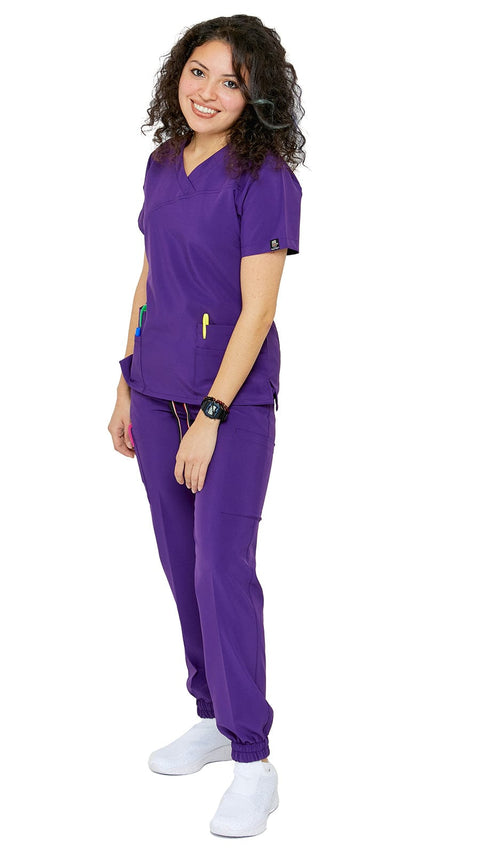 Women's 4-Way Extreme Stretch Jogger Scrubs - Style ST100-JR - Dress A Med