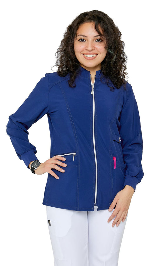 Women's Stretch Zipper Warm Up Uniform Jacket - Dress A Med