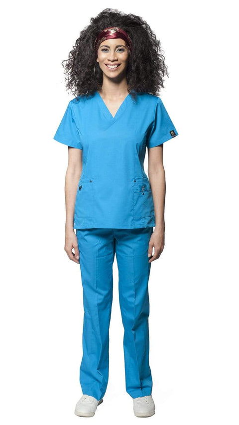 Women's 11 Pocket Slim Fit Uniform Scrubs - Style 408 - Dress A Med