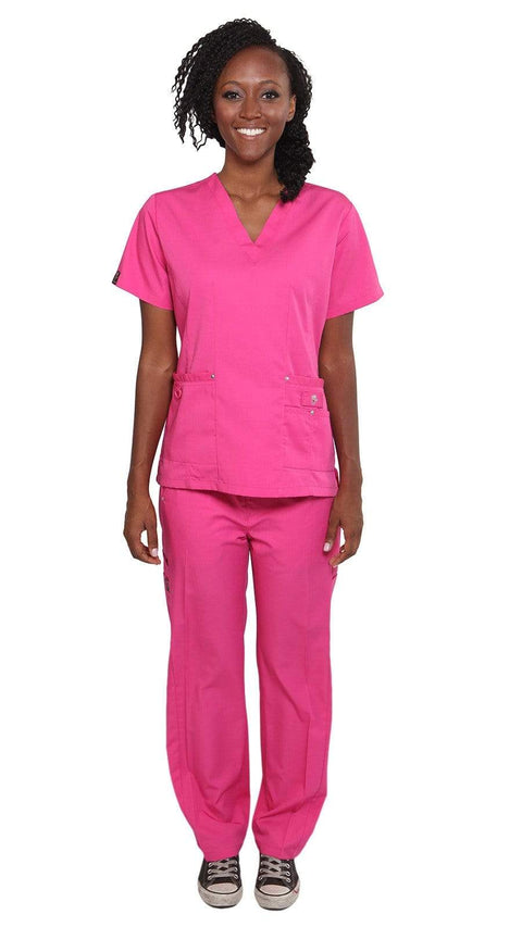 Women's 11 Pocket Slim Fit Uniform Scrubs - Style 408 - Dress A Med