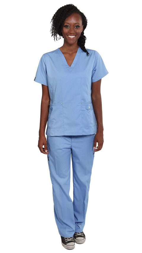 Women's 11 Pocket Slim Fit Uniform Scrubs - Style 408 - Dress A Med