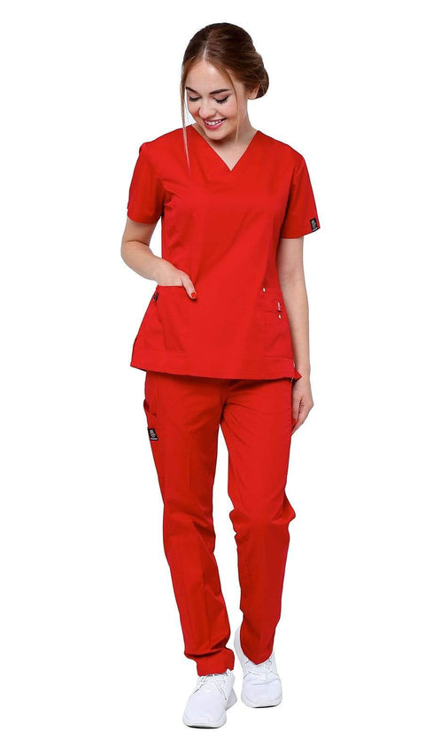 Women's 11 Pocket Slim Fit Uniform Scrubs - Style 408 - Dress A Med