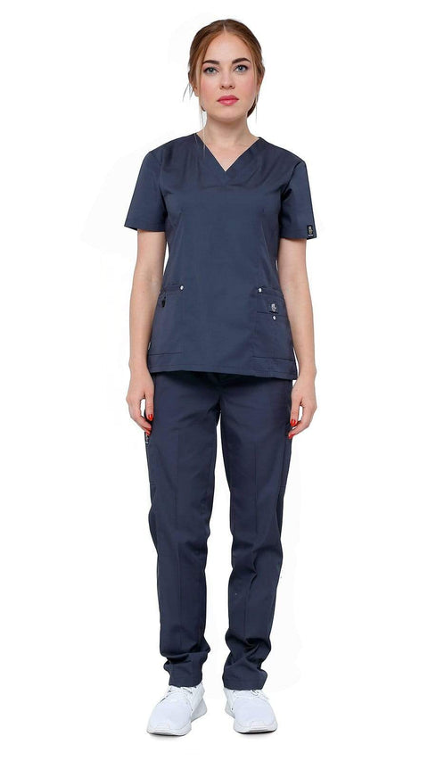 Women's 11 Pocket Slim Fit Uniform Scrubs - Style 408 - Dress A Med