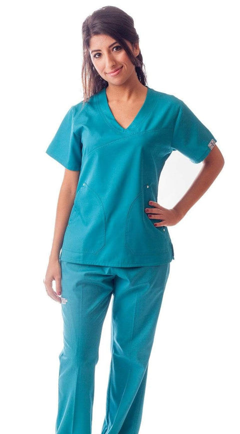 Women's 6 Pocket Slim Fit Medical Scrubs - Dress A Med