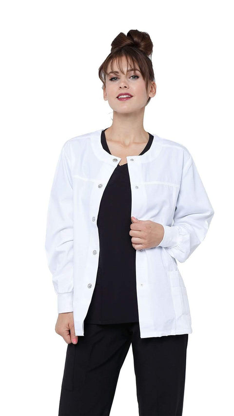 Women's Snap Jacket Warm Up Uniform Scrub - Dress A Med