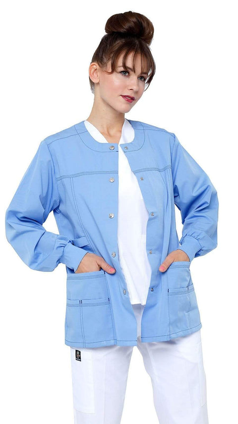 Women's Snap Jacket Warm Up Uniform Scrub - Dress A Med