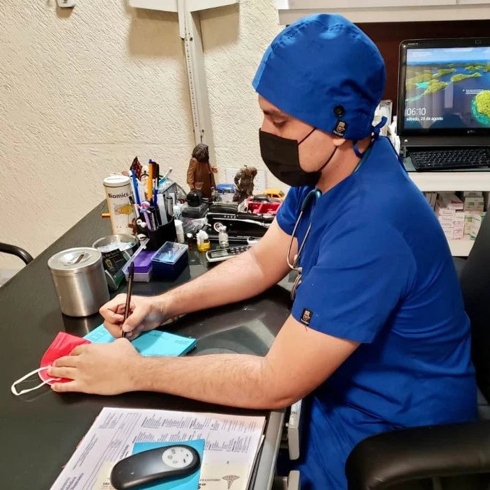 Nurse Skull Cap Hat with Mask Extending Buttons