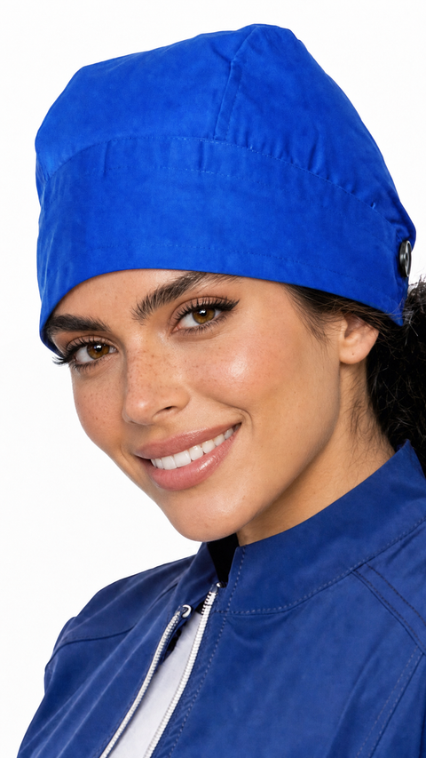 Nurse Skull Cap Hat with Mask Extending Buttons