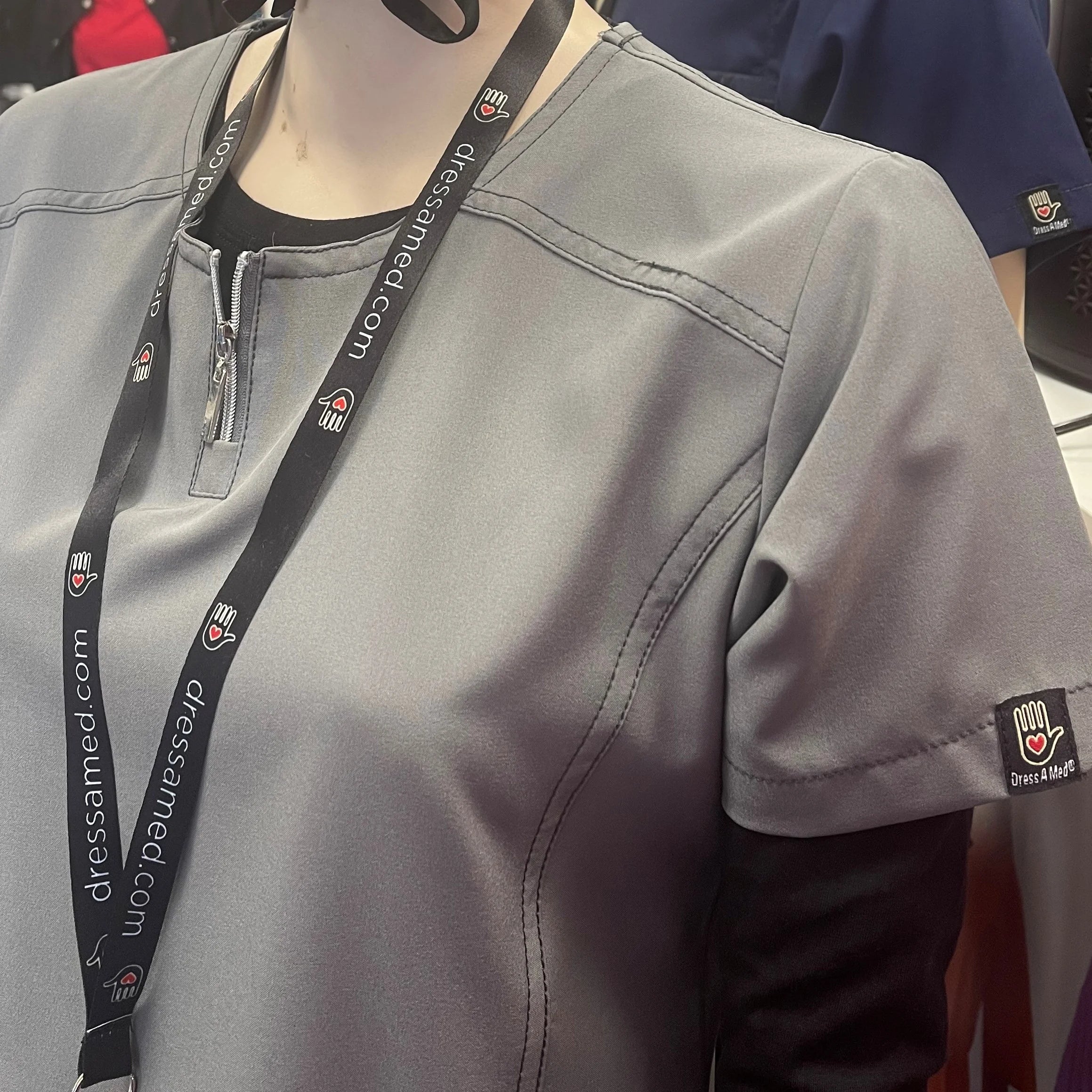 Women's Soft Stretch Silver Zipper Uniform Scrubs