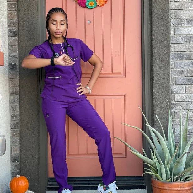 purple scrub dress Cherry Scrub Dress Atelier Scrubletic