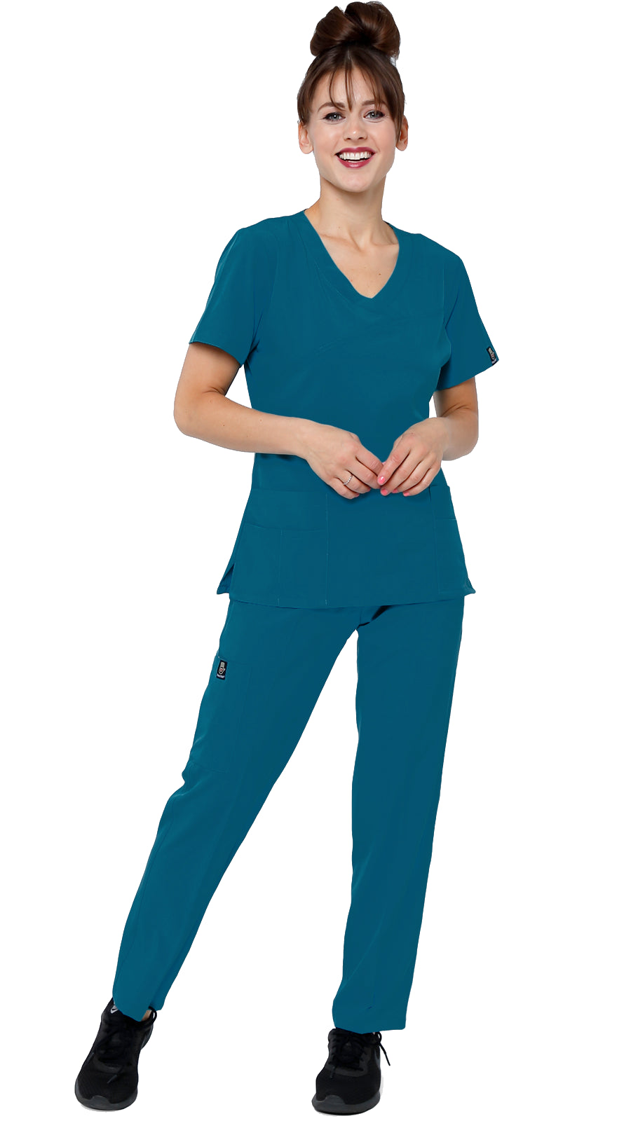 Dress A Med Women's Slim Fit 4 Way Stretch Uniform Scrubs