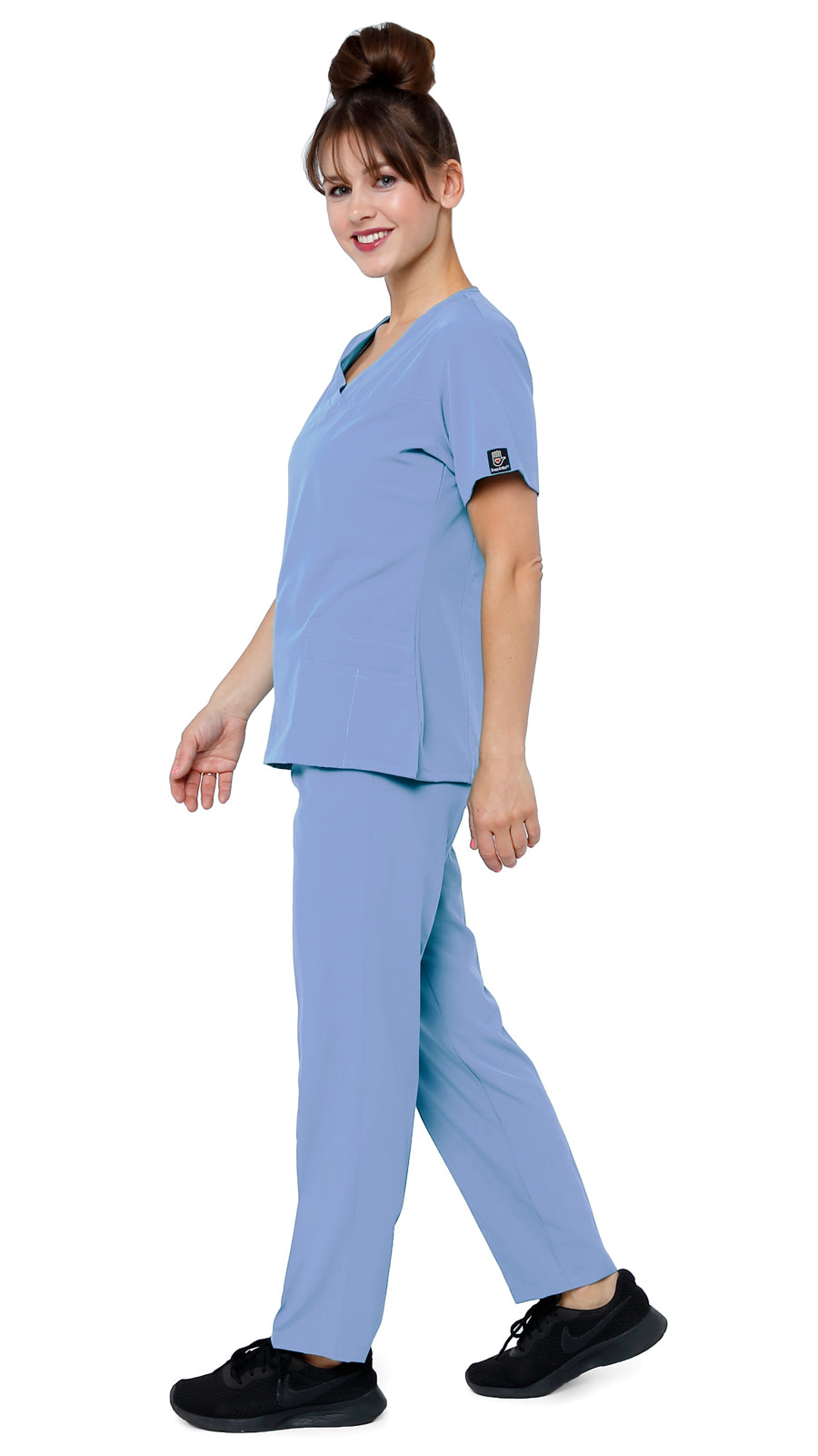 Women's Designer Slim Fit Contrast Medical Scrubs - Style 804