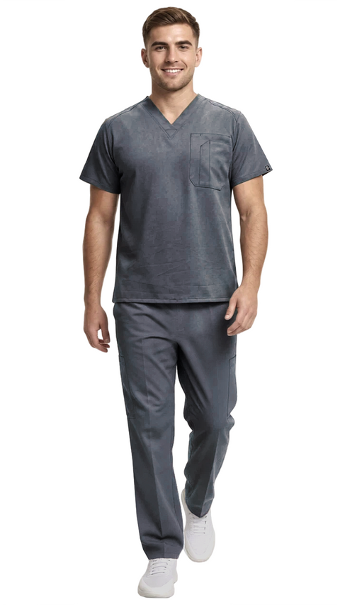 Men's 7 Pocket Soft Stretch Uniform Scrubs - Style ST101 - Dress A Med