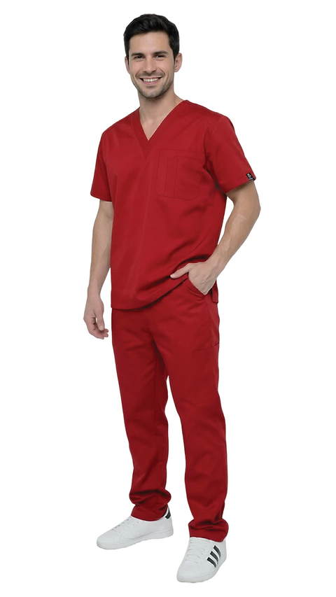 Men's 7 Pocket Soft Stretch Uniform Scrubs - Style ST101 - Dress A Med