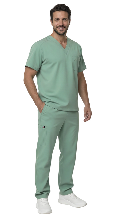 Men's 7 Pocket Soft Stretch Uniform Scrubs - Style ST101 - Dress A Med