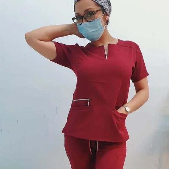 Women's Soft Stretch Silver Zipper Uniform Scrubs - Style ST400