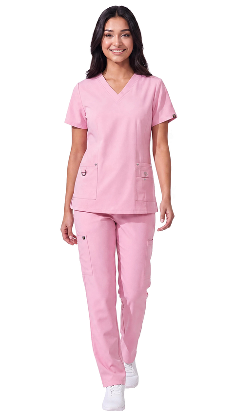 Women's 11 Pocket Stretch Slim Fit Uniform Scrubs - Style ST408