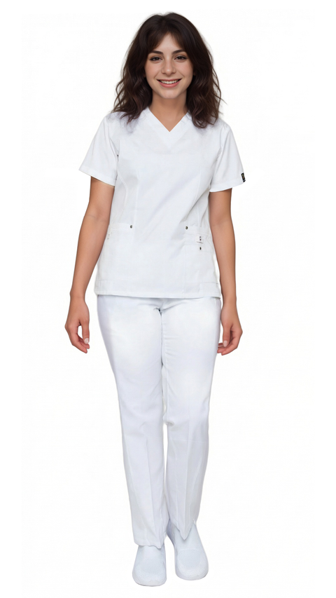 Women's 11 Pocket Stretch Slim Fit Uniform Scrubs - Style ST408