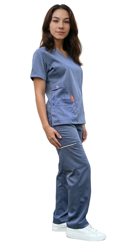 Women's Gentle Stretch Slim Fit Zipper Set - Style ST88