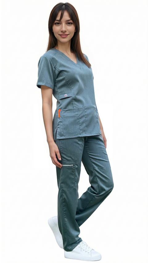 Women's Gentle Stretch Slim Fit Zipper Set - Style ST88