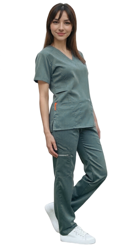 Women's Gentle Stretch Slim Fit Zipper Set - Style ST88 - Dress A Med
