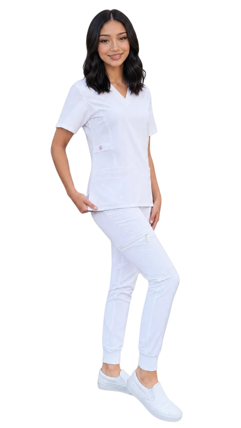 Women's Stretch Slim Fit Zipper Jogger Uniform - Style ST88-JR - Dress A Med