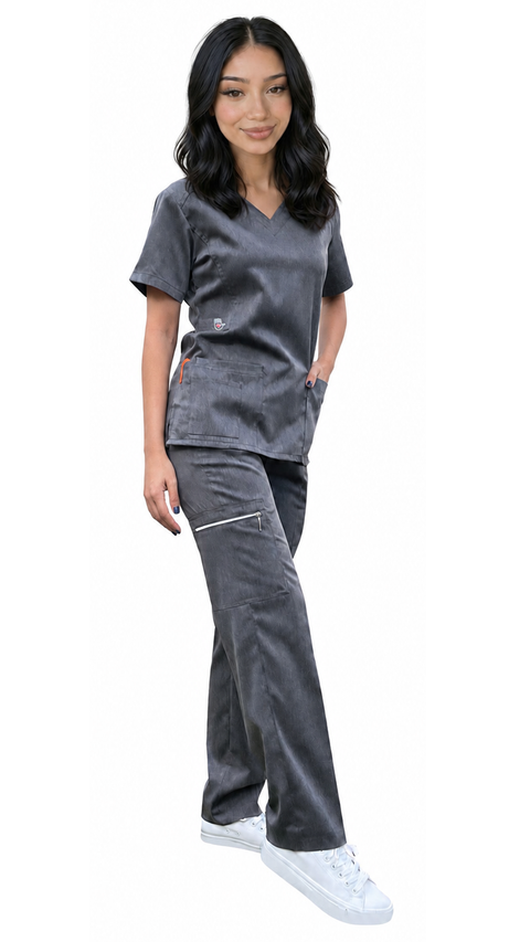 Women's Gentle Stretch Slim Fit Zipper Set - Style ST88 - Dress A Med