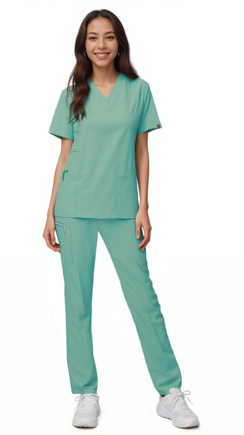 Women's Gentle Stretch Slim Fit Zipper Set - Style ST88 - Dress A Med