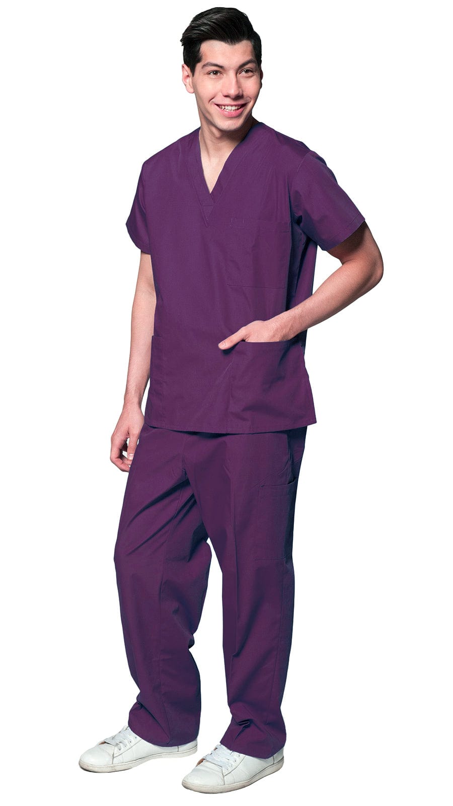 Dress A Med Men's Slim Fit 8 Pocket Uniform Scrubs