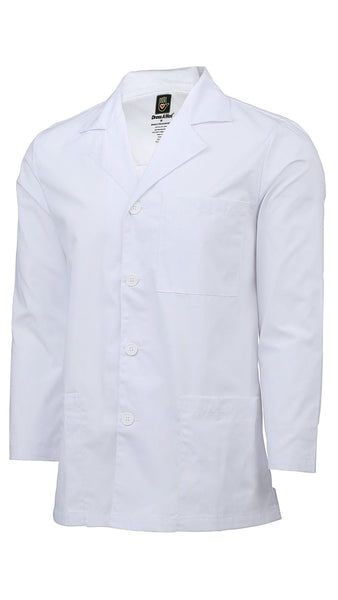 Dress A Med Men's 6-Pocket Short Lab Coat Medical Uniform