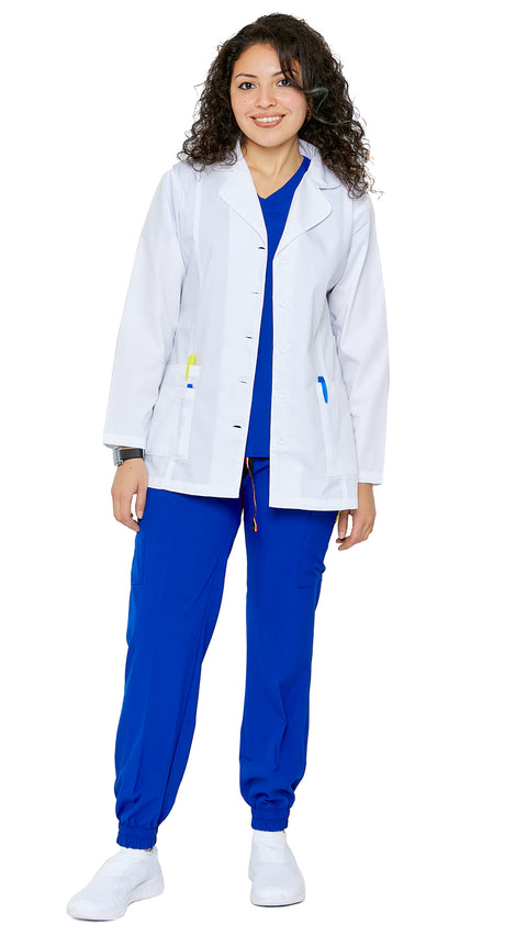 Women's Princess-Cut Short Lab Coat Uniform - Dress A Med